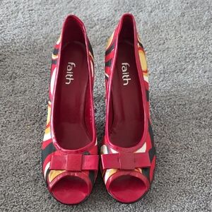 Faith Multicolor Peep Toe Heels